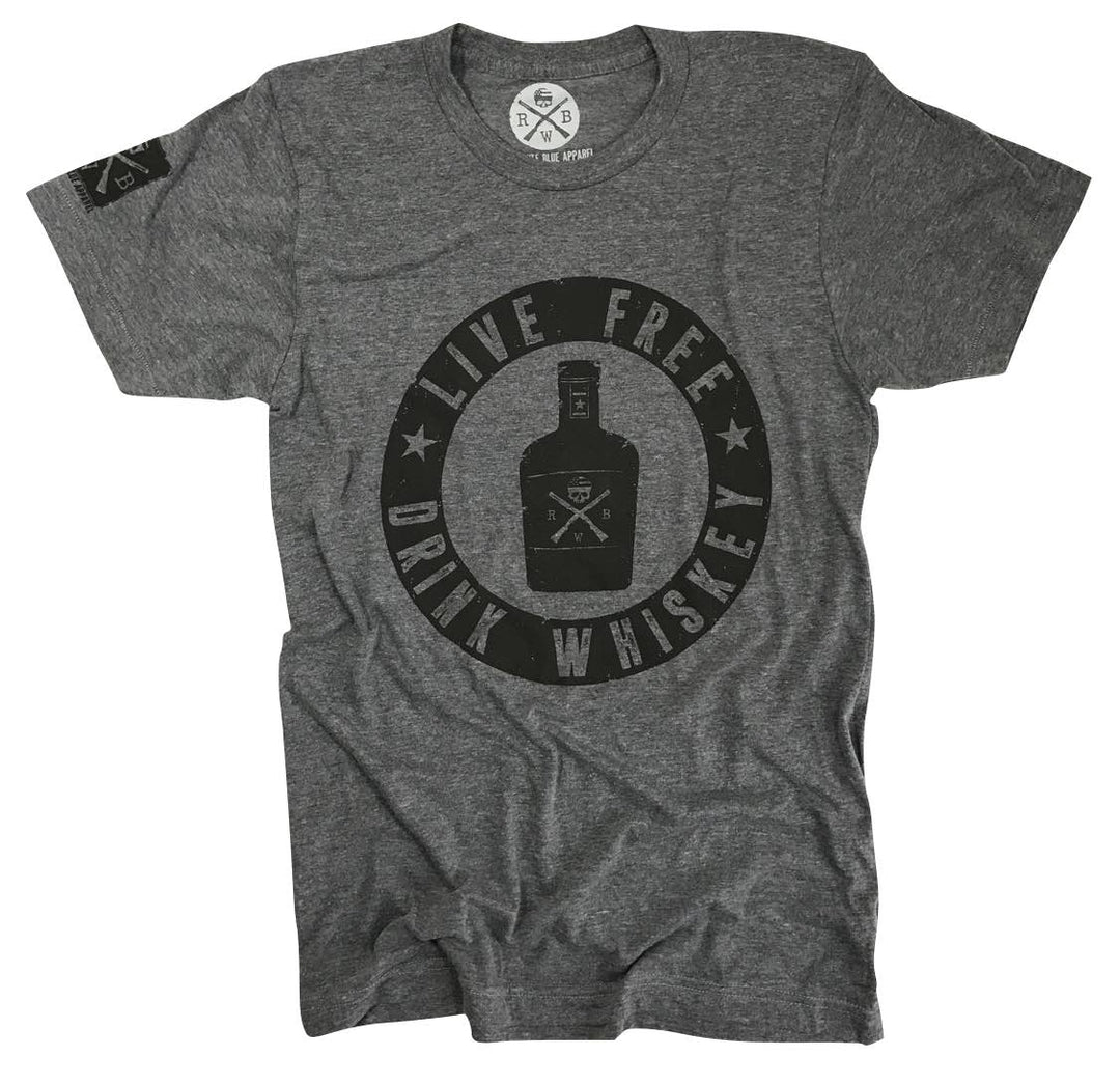 Men's Live Free Drink Whiskey Patriotic T-Shirt