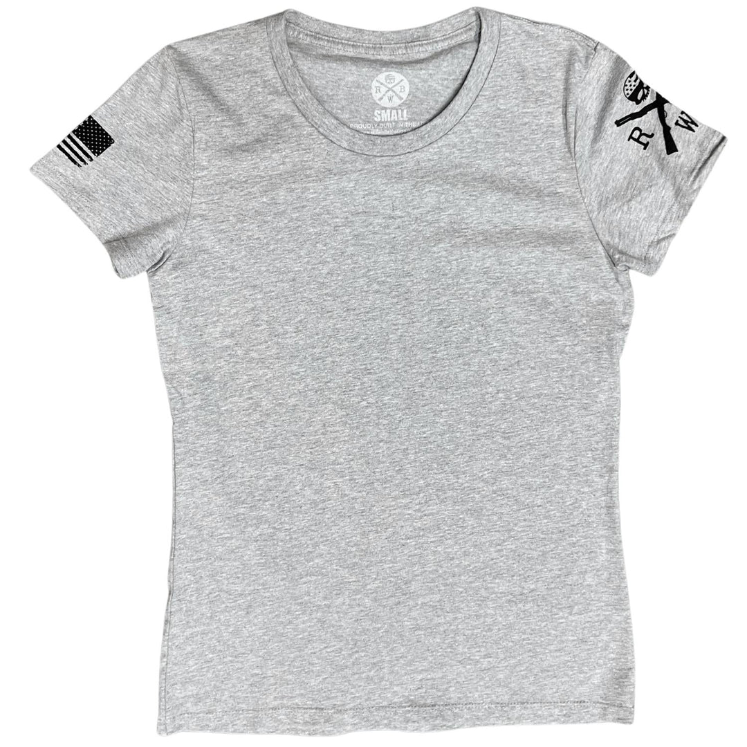 Women's Grit & Grace Freedom Bouquet Patriotic T Shirt (Gray)