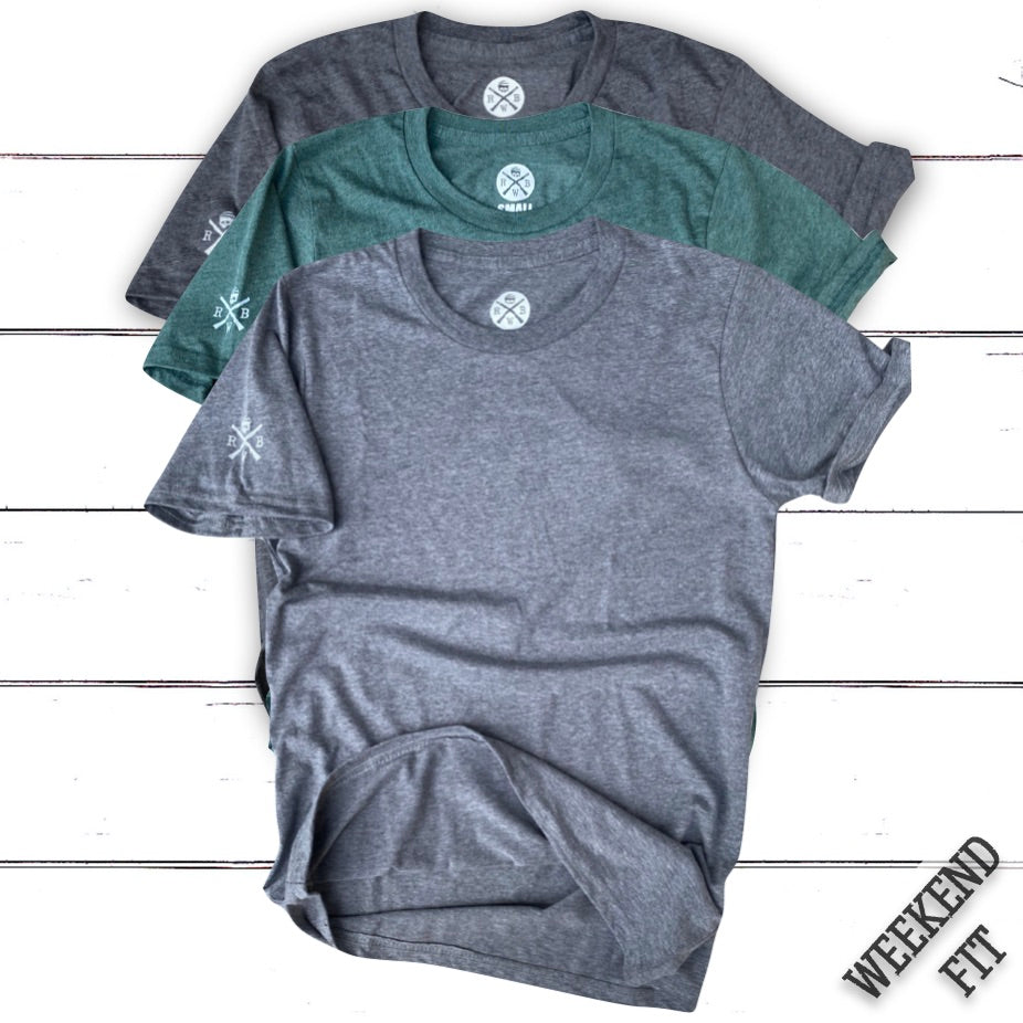Women's American Made Basic Tees 3 Pack (Gray Black Pine)
