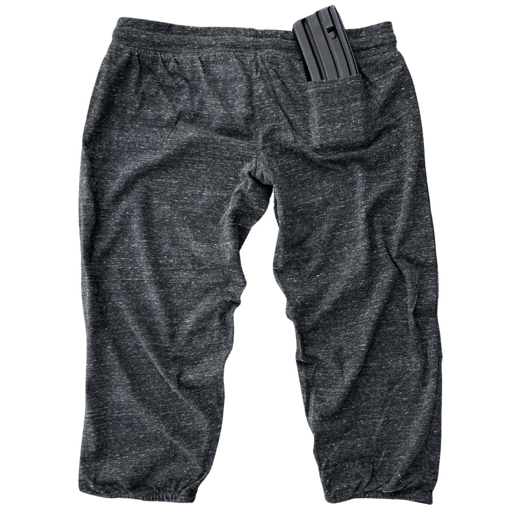 Women's American Made Basic Capri Lounge Pants (Heather Black)
