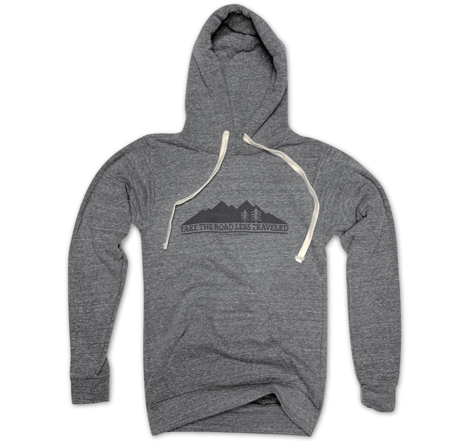Women's Vintage Take The Road Less Traveled Hooded Sweatshirt (Heather Gray)