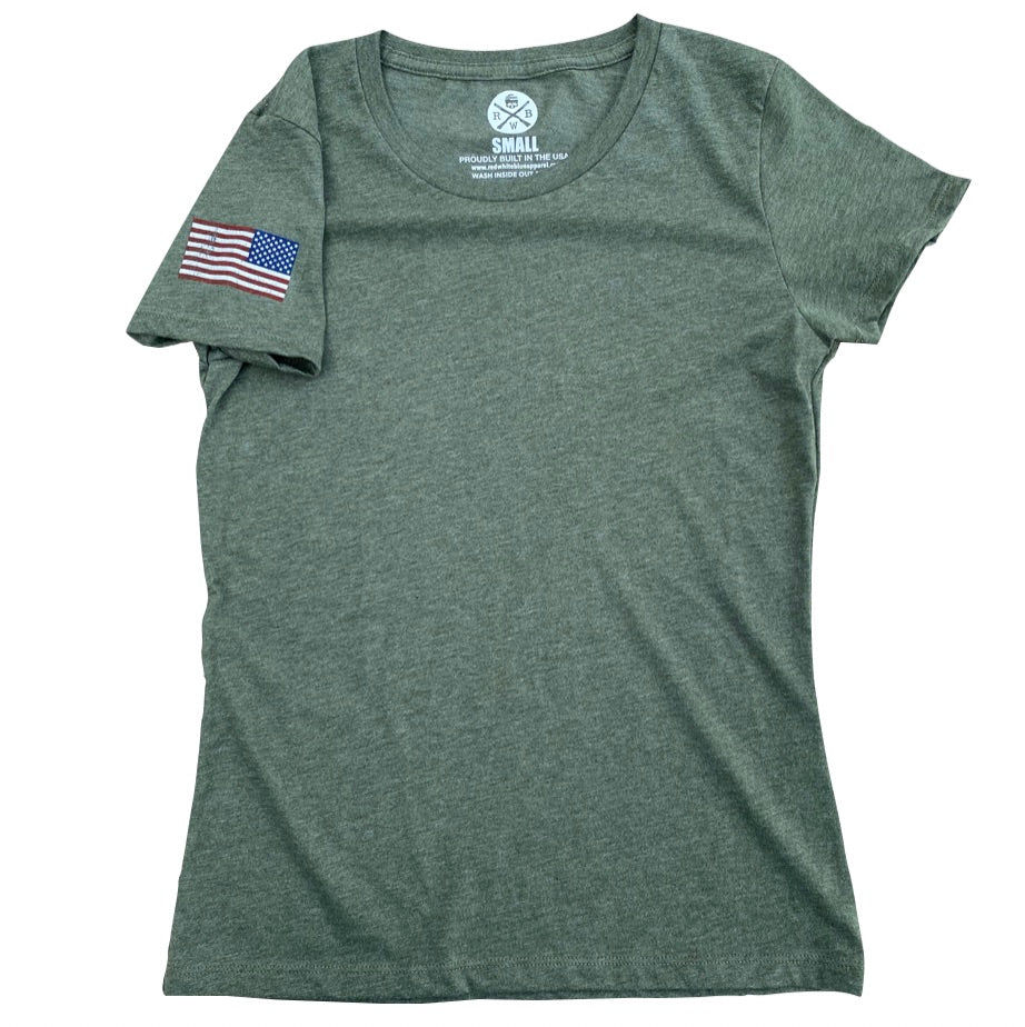 Women's Red White Blue Assaulting Forward T Shirt (Army)