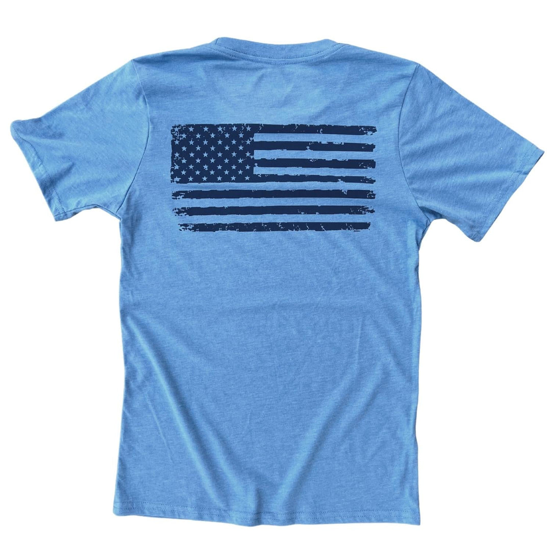 Men's Old Glory American Flag T Shirt (Baby Blue)