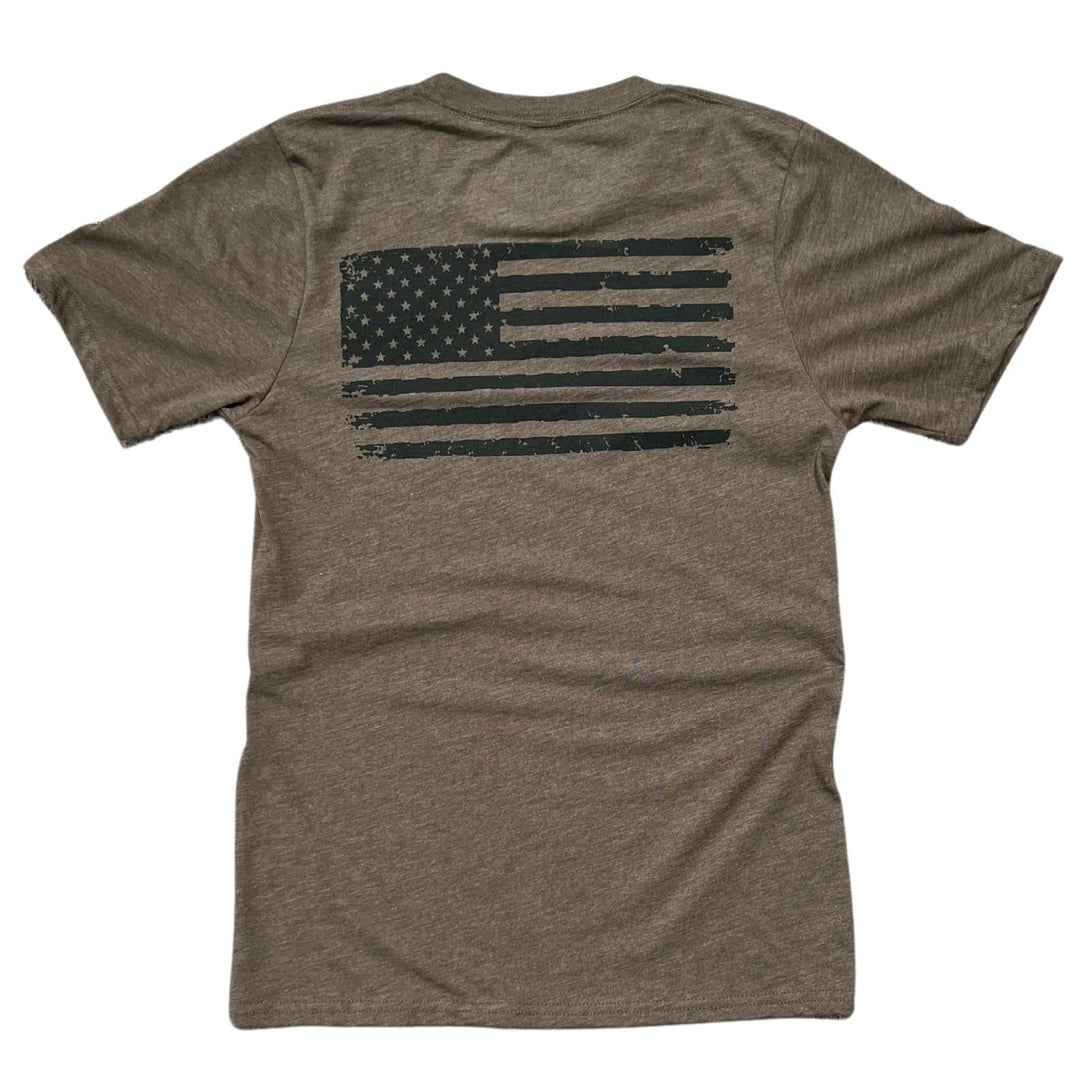 Men's Old Glory American Flag T Shirt (Olive)