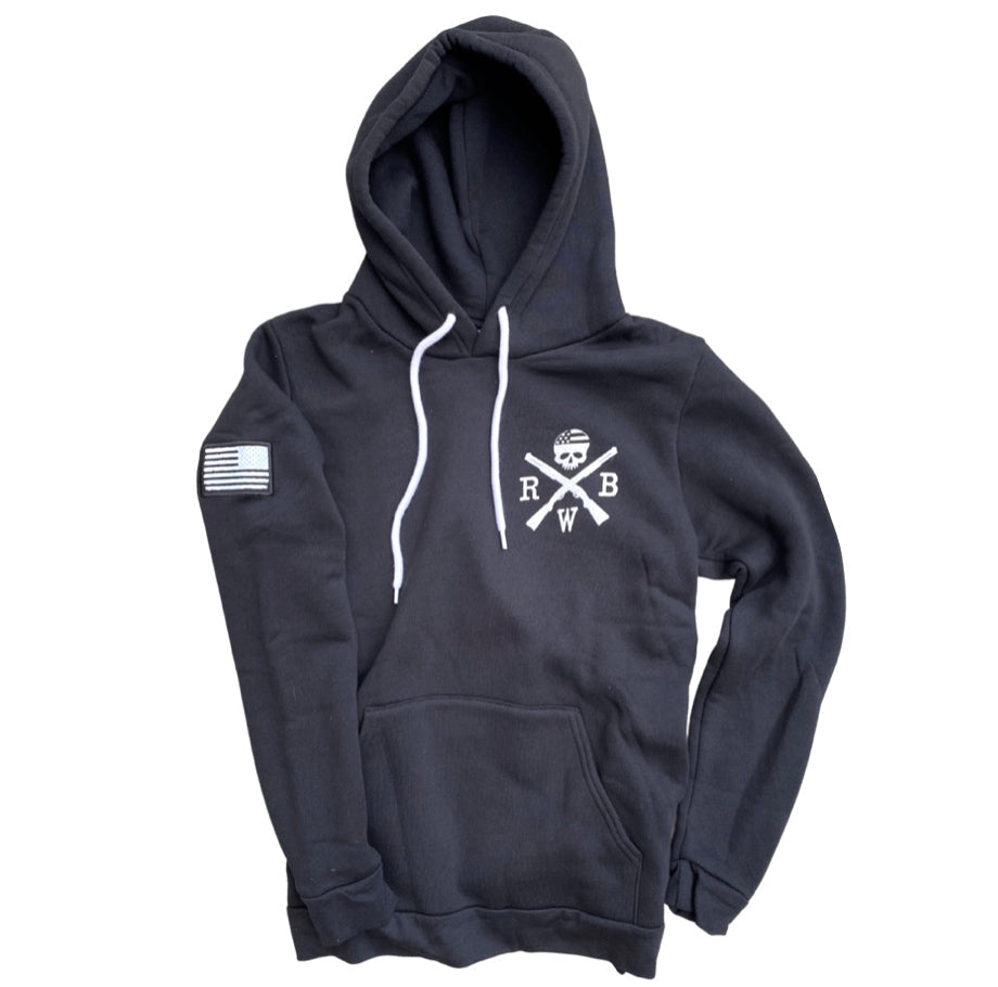 Men's American Flag Patch Pullover Hooded Sweatshirt