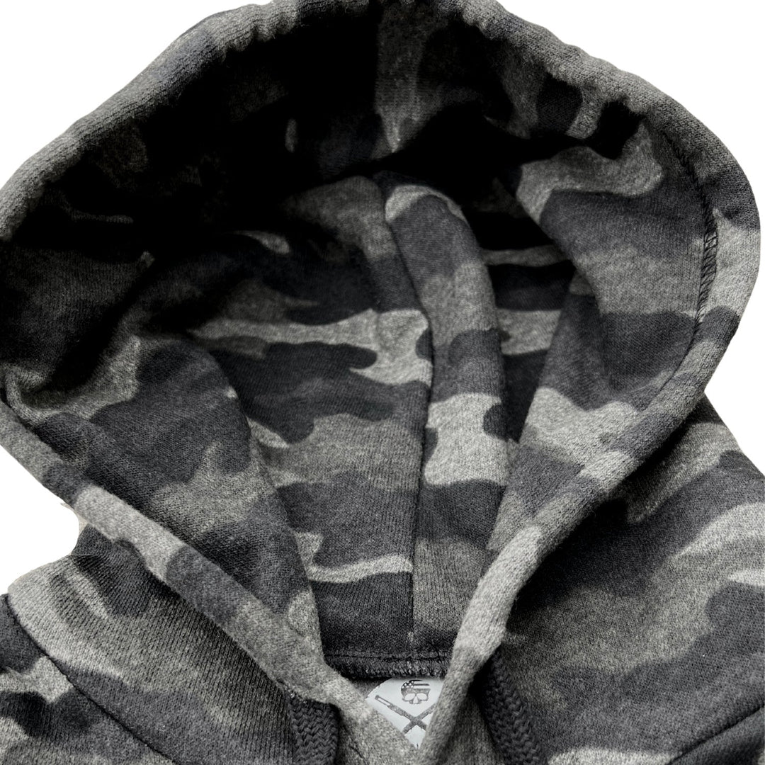 Men's American Flag Patch Patriotic Pullover Hooded Sweatshirt (Gray Camo)