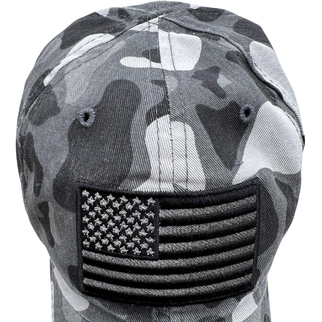 American Flag Winter Camo Range Hat Made In USA