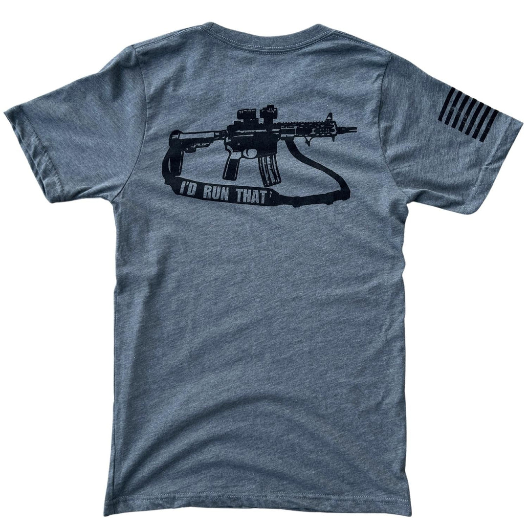 Men's Patriotic I'd Run That Rifle Second Amendment T Shirt