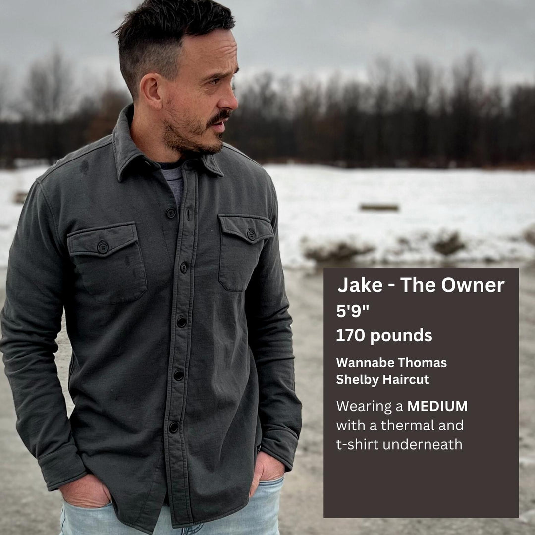 Men's Made In America Button Down Shirt - Charcoal