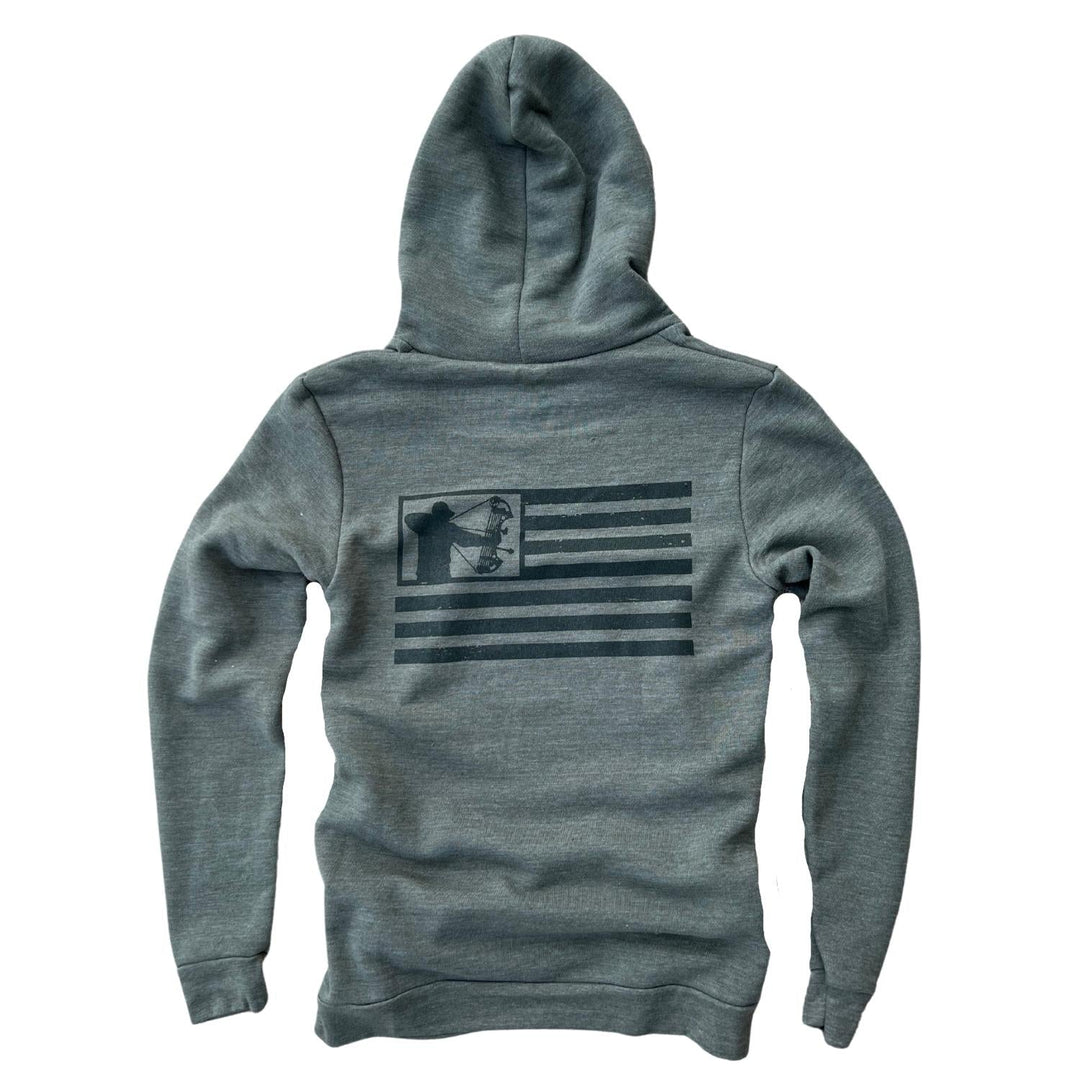Men's Bowhunter American Flag Deer Season Hooded Sweatshirt
