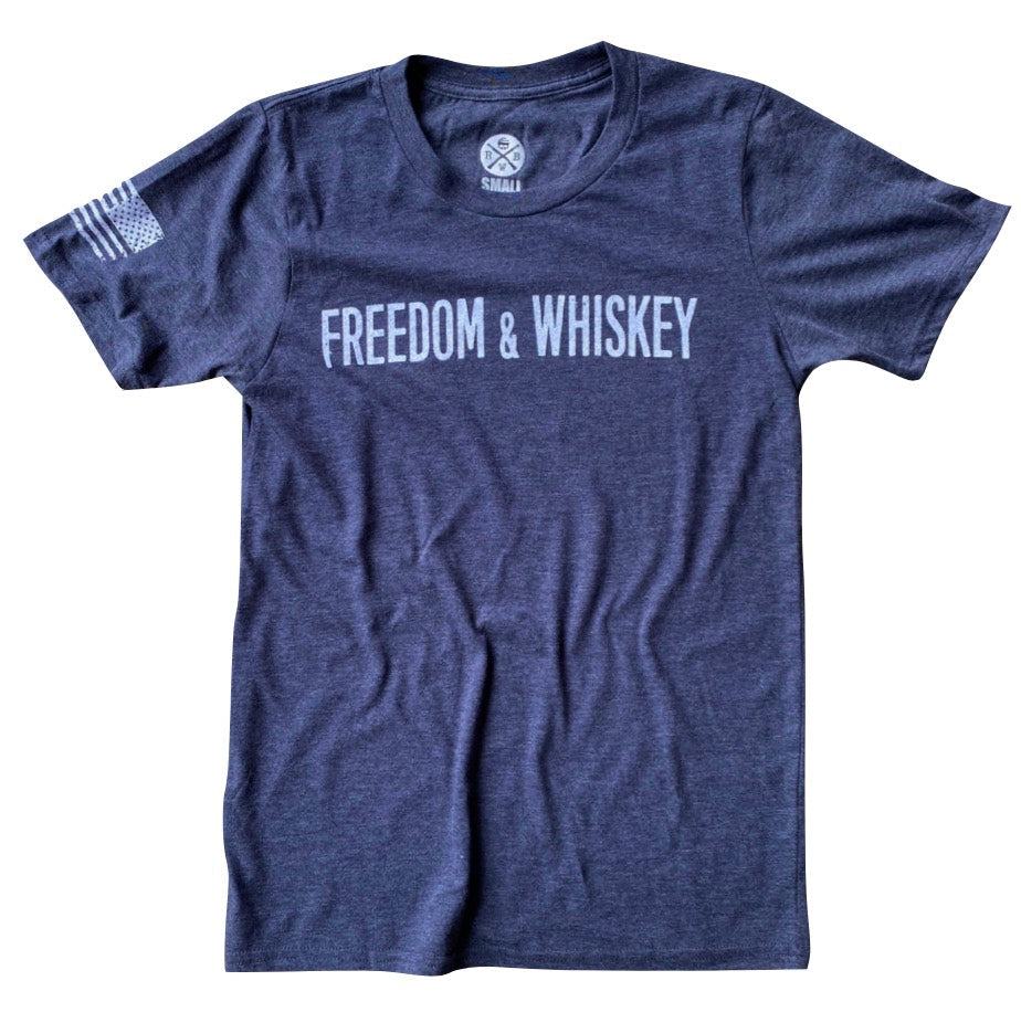 Men's Freedom & Whiskey Patriotic American T-Shirt
