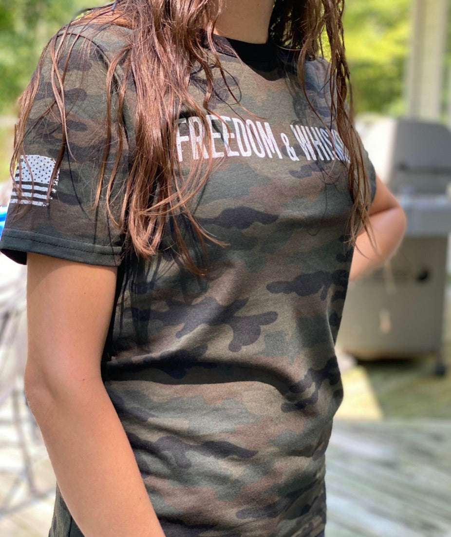 Women's Freedom & Whiskey Patriotic Weekend Fit T Shirt
