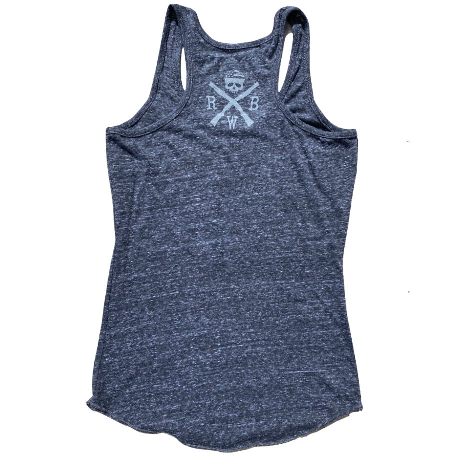 Women's American Flag Racerback Tank Top (Heather Black)