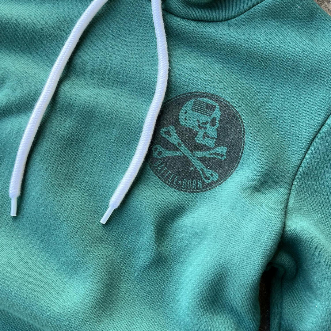 Women's Battle Born Motivational Hooded Sweatshirt (Pine)