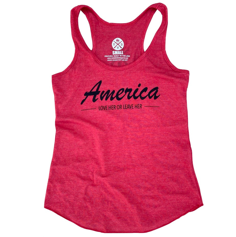 Women's America Love Her Leave Her Racerback Tank Top