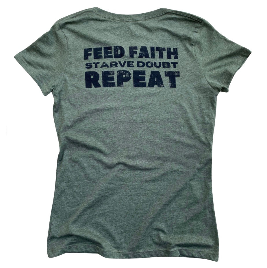Women's Feed The Faith Motivational T Shirt