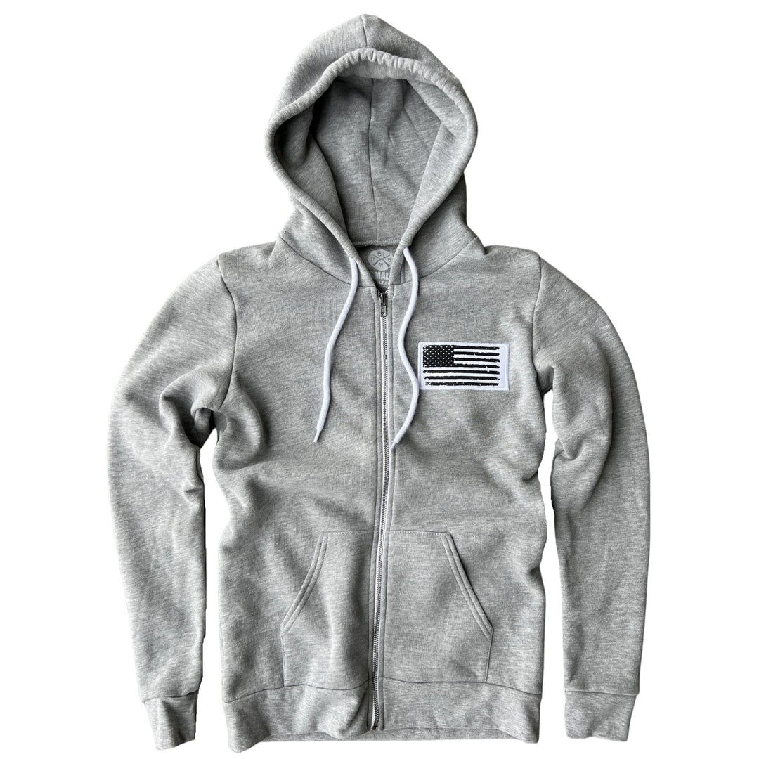 Women's American Flag Patch Zip Up Hooded Sweatshirt