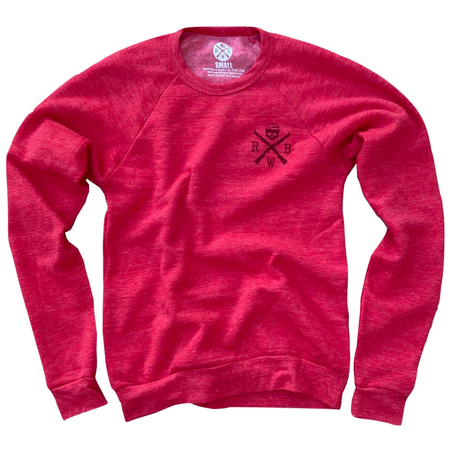 Women's Old Glory American Flag Ultra Soft Crew Neck Sweatshirt (Red)