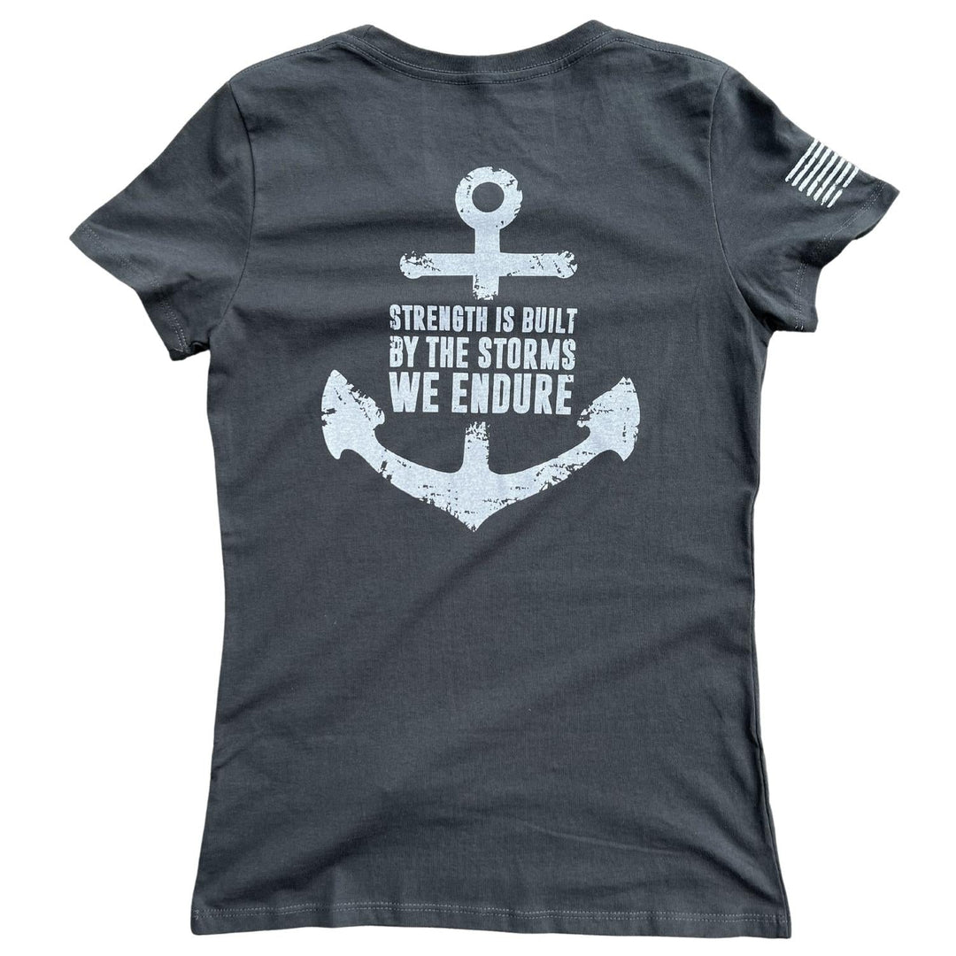 Women's Strength Through Storms Patriotic T Shirt